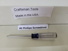 Craftsman 41293 Screwdriver #0 Phillips  2-1/2"  New Old Stock  ** USA Made