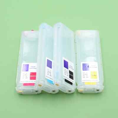 4pc Refillable Ink Cartridge with Permanent Chip for HP 800 500PS printer