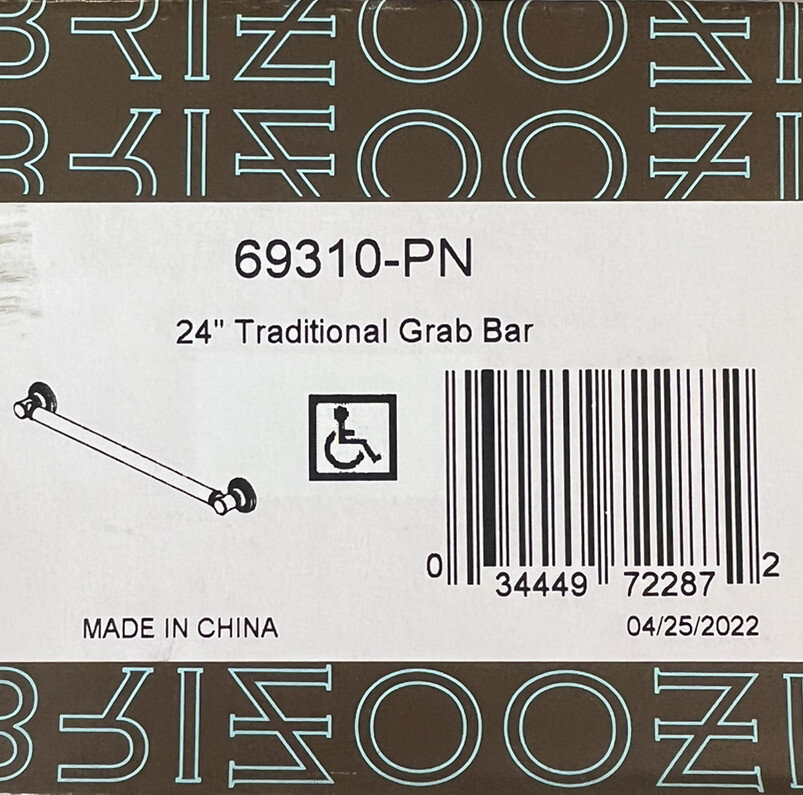 NEW Brizo 69310PN Traditional 24" Decorative Grab Bar ADA Polished