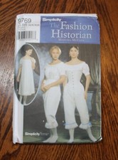 Simplicity 9769 Civil War Slip Pantaloons Corset Costume 14-20 UC Sewing Pattern