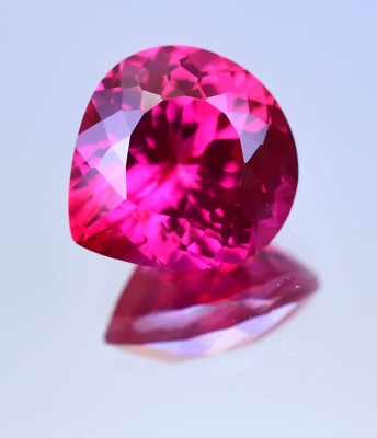 Natural Flawless Rose Red Ruby 18.50 Ct Pear CERTIFIED Rare Loose Gemstone
