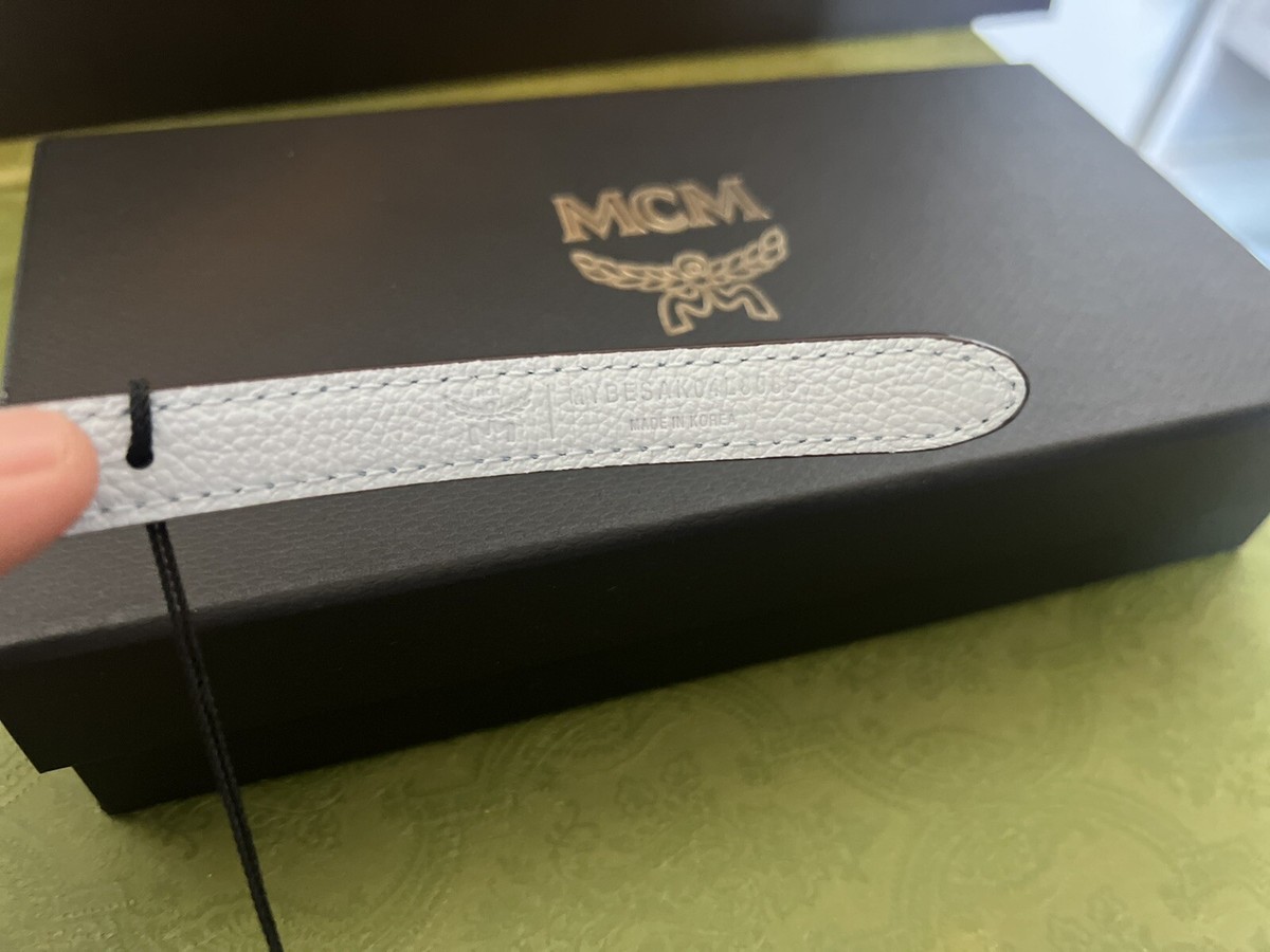Authentic MCM Belt Blue Silver NWT Retail $330 One Size | eBay