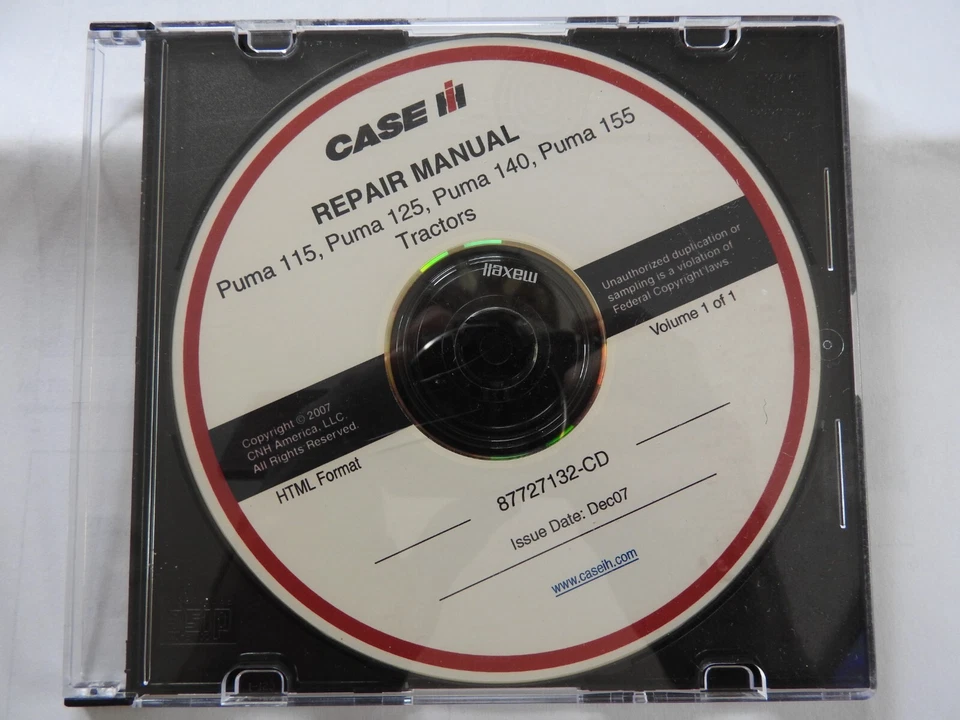 2008-11 Case IH Puma 115 125 140 155 Tractor Service Repair Manual Set on CD/DVD - Image 4 of 4