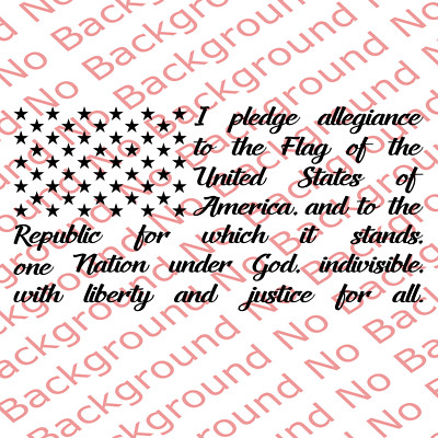 Script Pledge of Allegiance Vinyl Decal USA Flag National Anthem Patriotic US019
