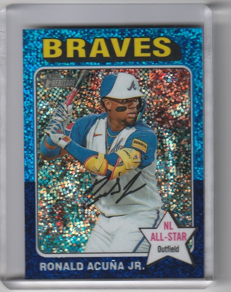 2024 TOPPS HERITAGE #321 RONALD ACUNA JR. BLUE SPARKLE CHROME