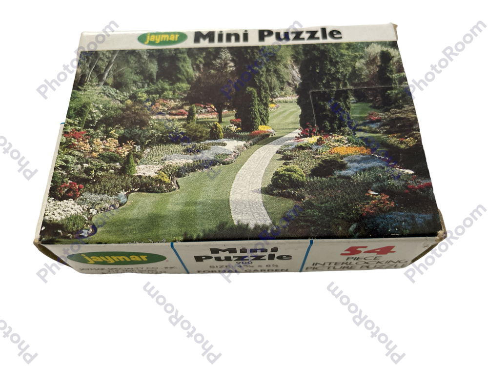 VINTAGE  54 PIECE JAYMAR MINI PICTURE PUZZLE  JIGSAW #900 FORMAL GARDEN 4 X 6
