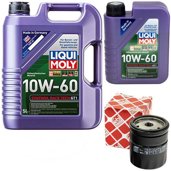 MotoröL Set 10W-60 Liqui Moly 6 Liter + ÖLfilter FüR Opel Omega B Astra G 2.0-image