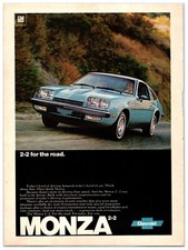 Vintage Original - 1976 Chevy Monza 22 Car - Original Car Print Ad 8 X 11