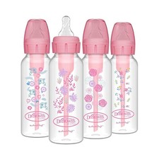 Natural Flow Anti-colic Options Narrow Baby Bottle, Pink Floral, 8
