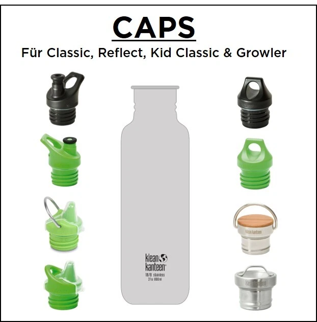 Verschlüsse / Deckel für Klean Kanteen Classic Trinkflaschen Ersatzdeckel