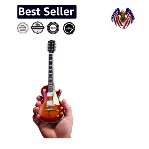 Gift-Ready Vintage Style Mini Guitar with Gold Foil Upper Case Presentation