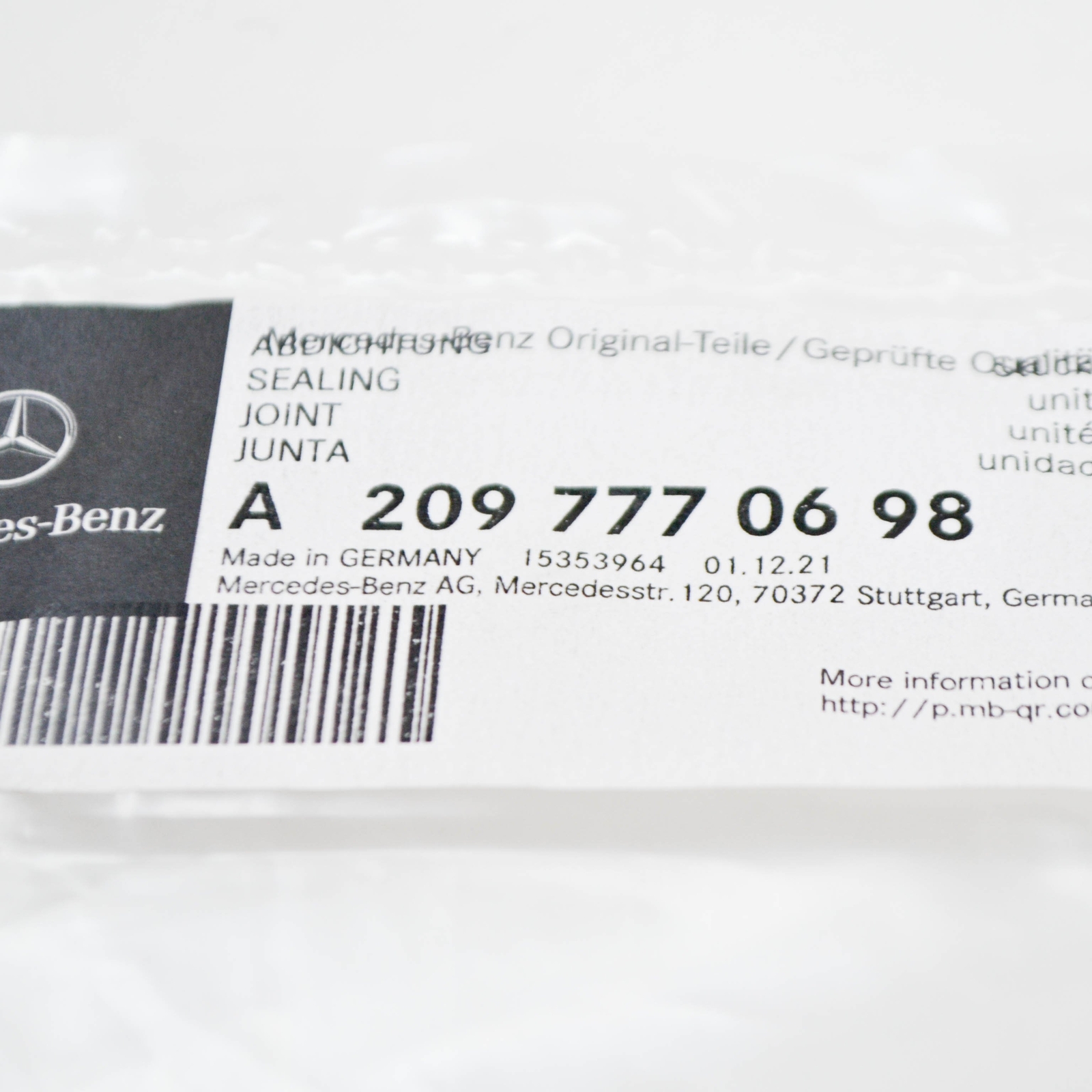 MERCEDES-BENZ E A207 Convertible Roof Window Frame Seal