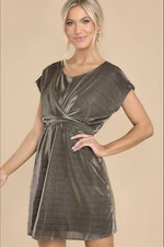 Molly Bracken "Pull Me Close" Gold Dress Size Medium