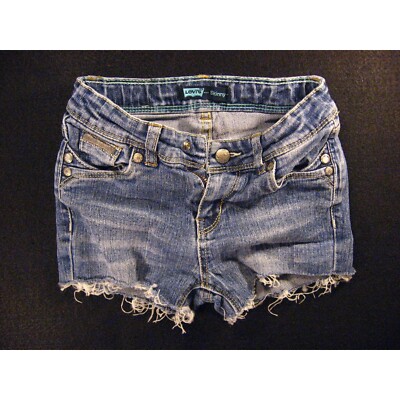 LEVIS GIRLS CUTOFF JEAN SHORTS W 20 MEASURED Tag 6X