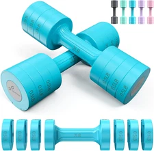 Adjustable Dumbbells Hand Weights Set:  5 Lb Dumbbells Set of 2 Each 2Lb 3Lb 4Lb