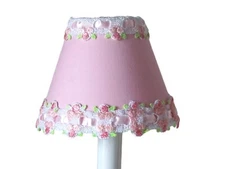 Pink Rosebud Lace Trim Chandelier Shade, 5" Mini Lamp Sconce Shade, Baby Nursery