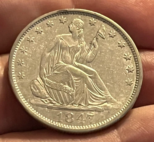 1847-O Seated Liberty half dollar , AU, Better date !