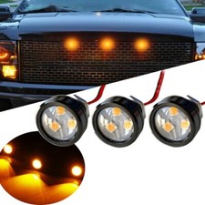 For Car Truck SUV Front Grille Bumper Hood Marker Amber LED Lights Lighting Kit