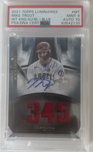 2021 Topps Luminaries Hit Kings Autographs Mike Trout 6/10 PSA 9 Auto 10