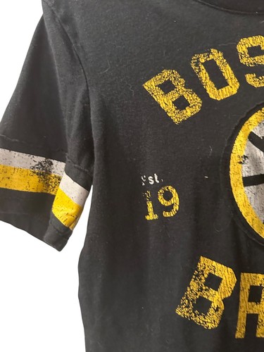 Boston Bruins CCM Womens Short Sleeve Black T-Shirt NHL 1924 Logo Graphic Size S - Picture 3 of 6