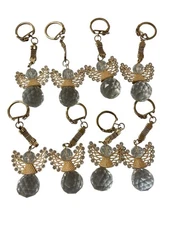 12 Crystal Angel Keychains Favors Baptism First Communion Christening Bautizo 