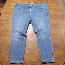 Ava Viv Women's Stretch Denim Blue Medium Wash Jeans 24W Plus Size 44x30