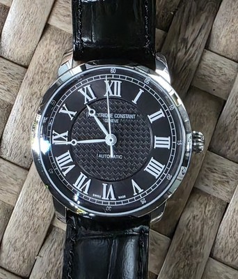 Frederique Constant Men's Automatic Black Roman Numerals Watch 39MM FC-301DGR3B6