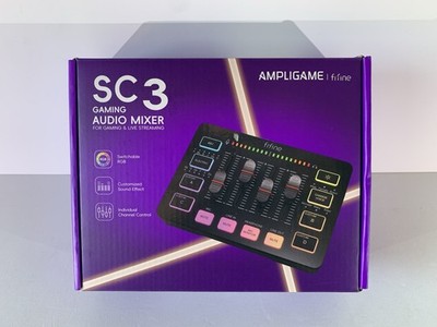 Fifine Ampligame SC3 Gaming Audio Mixer for Streaming Gaming