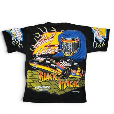 Rusty Wallace Black Magic AOP Vintage Nascar Shirt XL Racing All