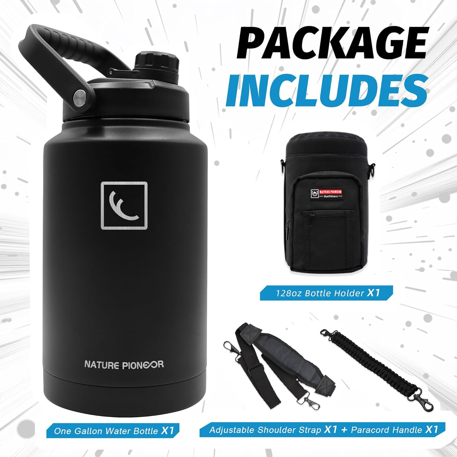 1 Gallon Insulated Stainless Steel Water Bottle for Sports & Gym Use