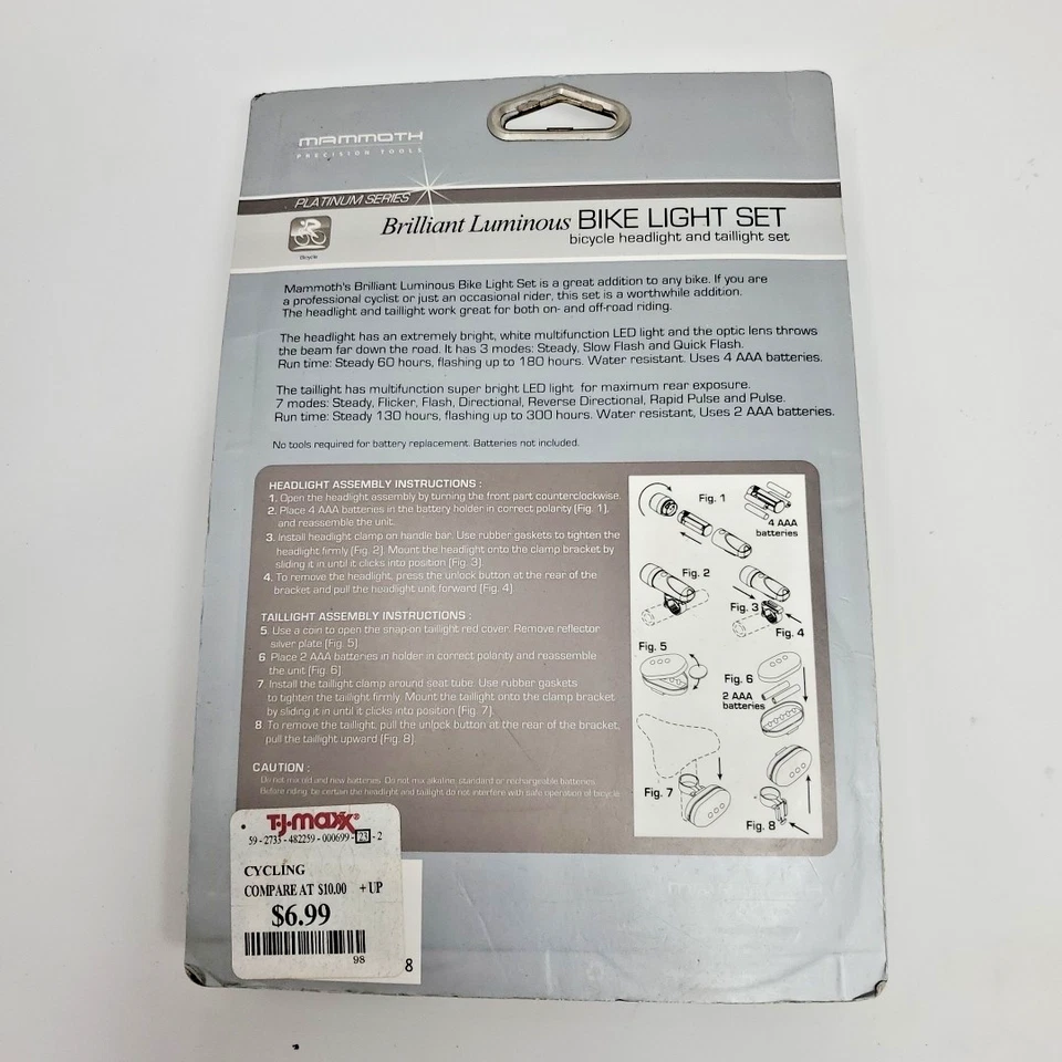 MAMMOTH PRECISION TOOLS Platinum Tools Brillante Luminoso Juego de Luces para Bicicleta Foto 2 de 4