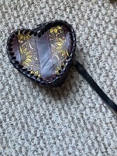 Little Girls Heart Shaped Tooled Sunflower Leather Wristlet