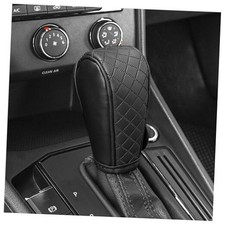 Leather Gear Shift Cover Diamond Embroidery Design,Durable Shift Knob Black