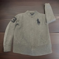 Ralph Lauren Polo Big Pony Full Zip Cardigan Rugby Sweater Youth Size S 8 