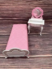 Vintage 1996 Mattel Barbie Bed Incomplete Missing Headboard With Vanity