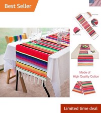 Mexican Serape Table Runner 14 x 84 Inch for Mexican Party Wedding Decoration...