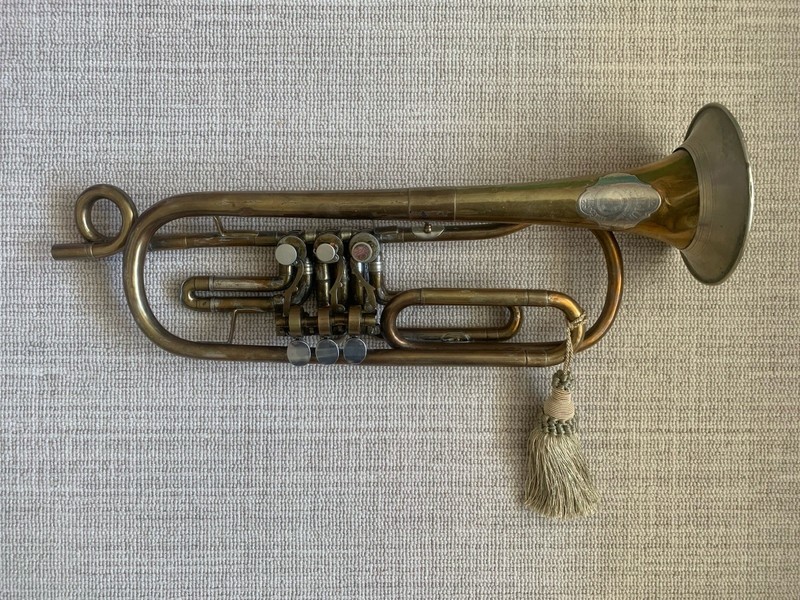 Antique A Braun Timisoara Brass Flügelhorn Cornet Banat Musical Instrument House