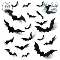 Halloween 3D FledermäUse Wandaufkleber 96 StüCk Gruselige Dekoration 4 GrößEn