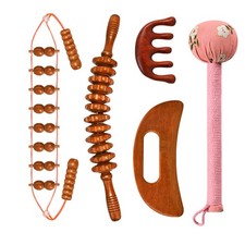 Wood Therapy Massage Tools 5-in-1 Lymphatic Drainage Massager for Muscle Pain...