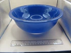 Vintage (2) Pyrex Cobalt Blue Clear Bottom Nesting Mixing Bowls 322 & 325