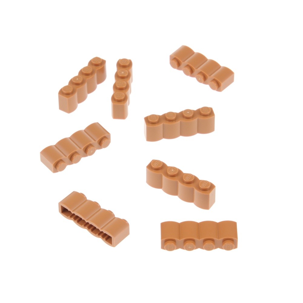 8X Lego Building Brick Modified 1X4X1 Light Nougat Palisade Wood Profile 30137