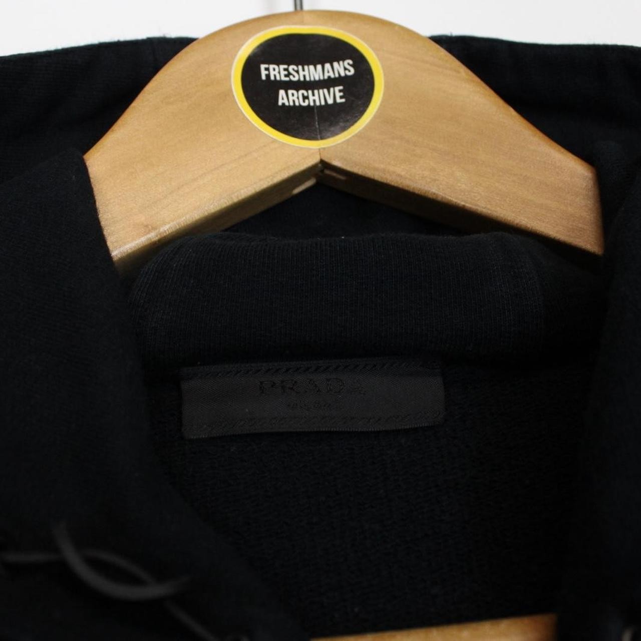 Prada Sport Black Full Zip Cotton Hoodie with Nylon Hood thumbnail 7