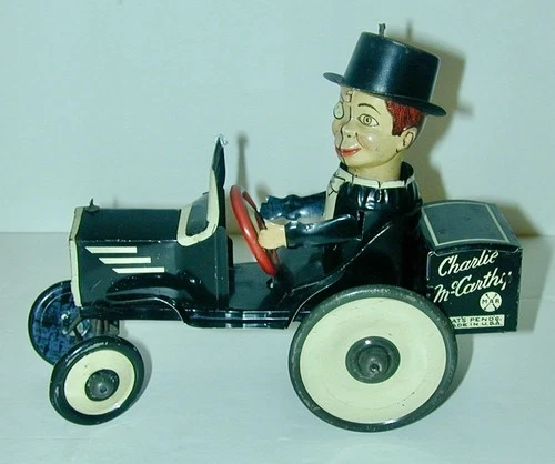 Louis Marx Charlie McCarthy Benzine Buggy Litho Tin Crazy Car 1938 Edgar Bergen