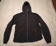 DIESEL Men  s Hooded Windbreaker Jacket - Black - Size XL - Lightweight Full Zip