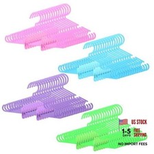 60 Pack Plastic Kids Hanger with 120 Pcs Clips Space Saving Toddler Baby