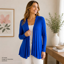 Lilly Pulitzer Sweater Women Medium Blue Soft Stretch Open Cardigan Made in USA