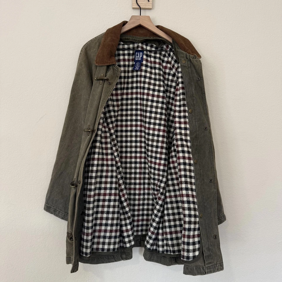 GAP Jacket Men's M Green VTG Fireman Wool Lobster Clasp Rare - Image 4 of 4