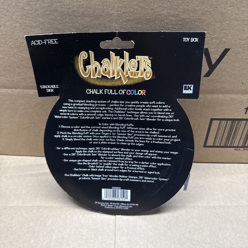 EK Success Chalklets Chalk Full of Color 8 w/Tray Eraser Puffs Stackable Disk - Picture 2 of 5