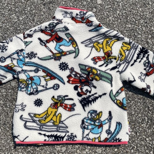 Disney Fleece Womens XS White 1/4 Zip Mickey Mouse Skiing Lodge Cozy Sweater - Picture 8 of 8
