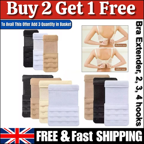 3ROW 1,2,3,4 Hook Bra Extender Extension Bra Strap Strapless Underwear Maternity